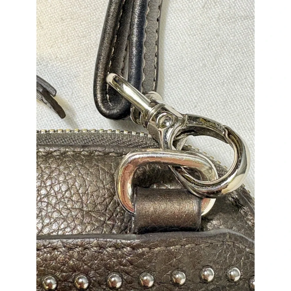 BRIGHTON‎ Pretty Tough Jojo Domed Pewter Studded Organizer Crossbody Bag